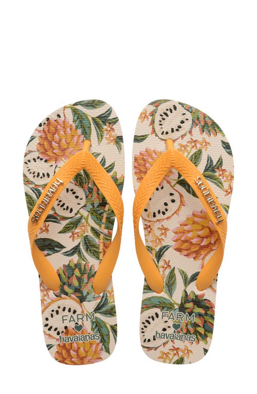 Havaianas X Farm Rio Fresh Fruit Flip Flop In Yellow