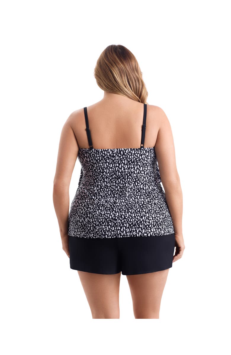 Longitude Faux Ruffle Shortini Long Torso Swimsuit, Alternate, color, Paper Mache