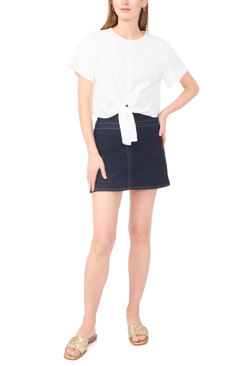 Tie Front Top, Alternate, color, ULTRA WHITE