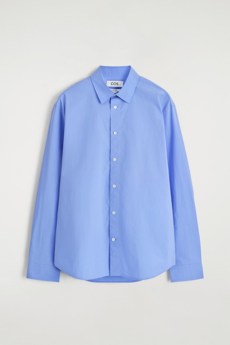 Relaxed Pima Cotton Poplin Shirt, Main, color, BRIGHT BLUE