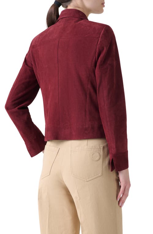 Akris Punto Goatskin Suede Jacket In Burgundy