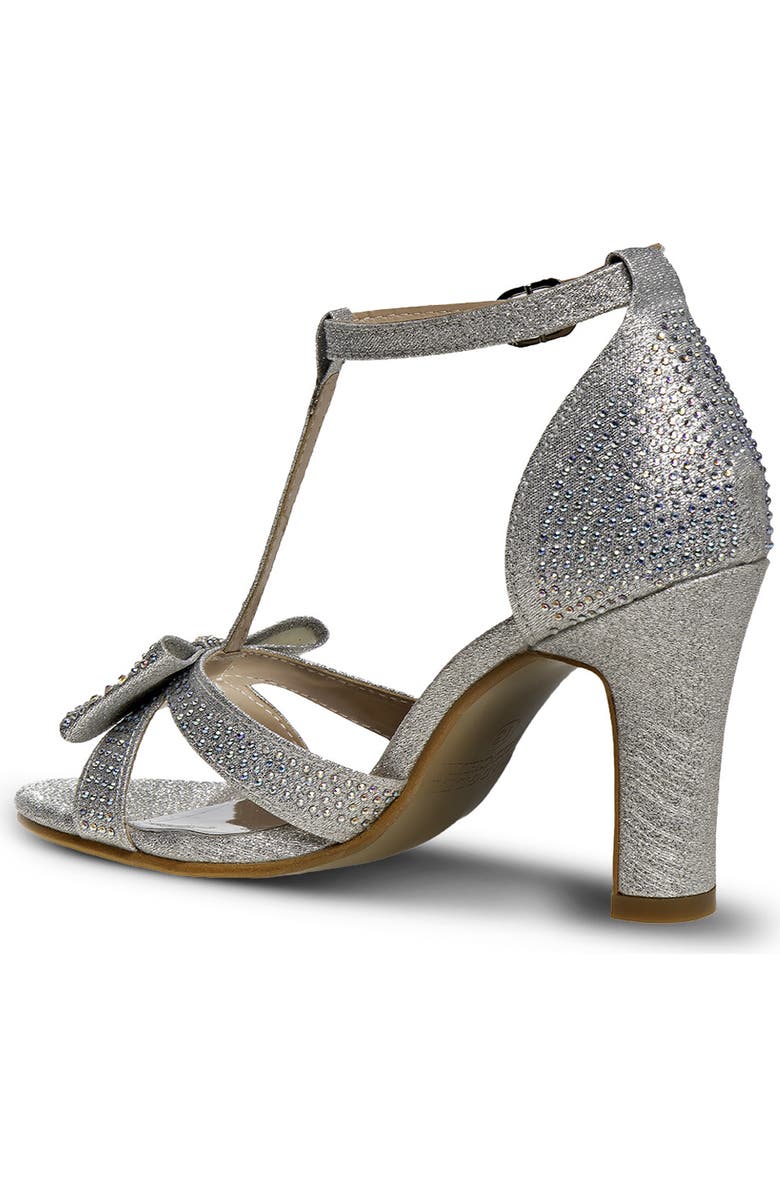 Badgley Mischka Collection Kids' Rhinestone T-Strap Sandal, Alternate, color, Silver