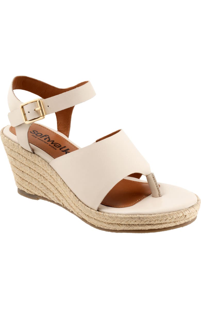 SoftWalk<sup>®</sup> Hilo Ankle Strap Espadrille Platform Wedge Sandal, Main, color, Ivory