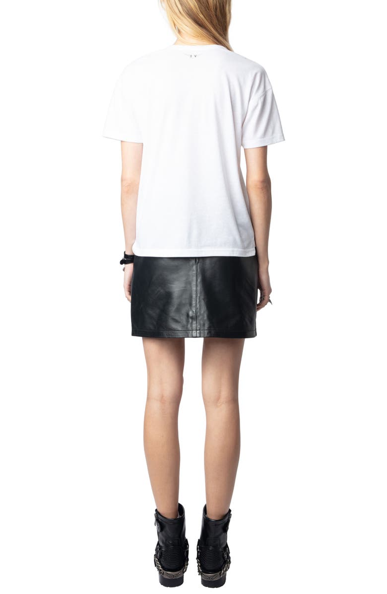 Zadig & Voltaire Marta Wings Strass Embellished V-Neck T-Shirt, Alternate, color, 