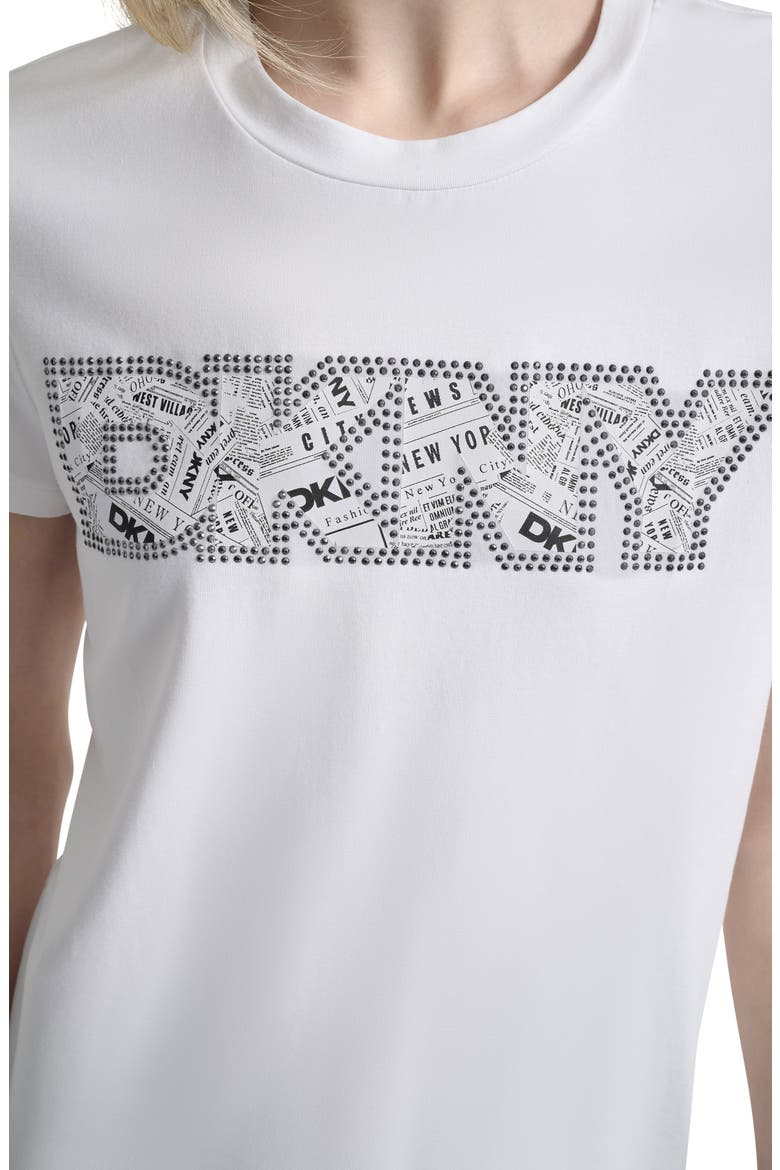Newspaper Logo Graphic T-Shirt, Alternate, color, WHITE