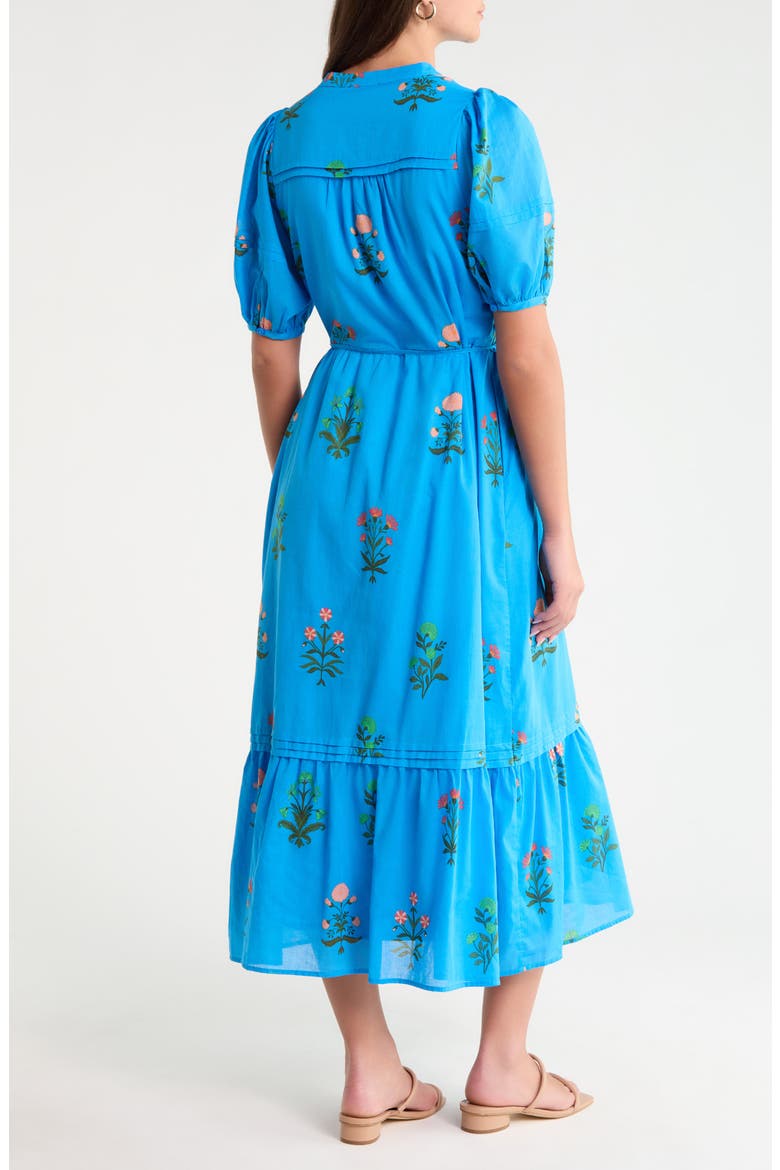 Lizeth Placed Floral Cotton Shirdress, Alternate, color, BLUE-MULTI