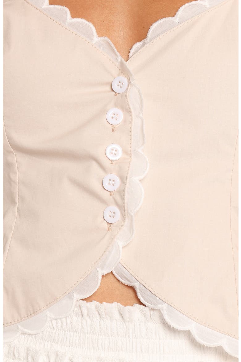 Nolette Scallop Trim Top, Alternate, color, CREAM WHITE