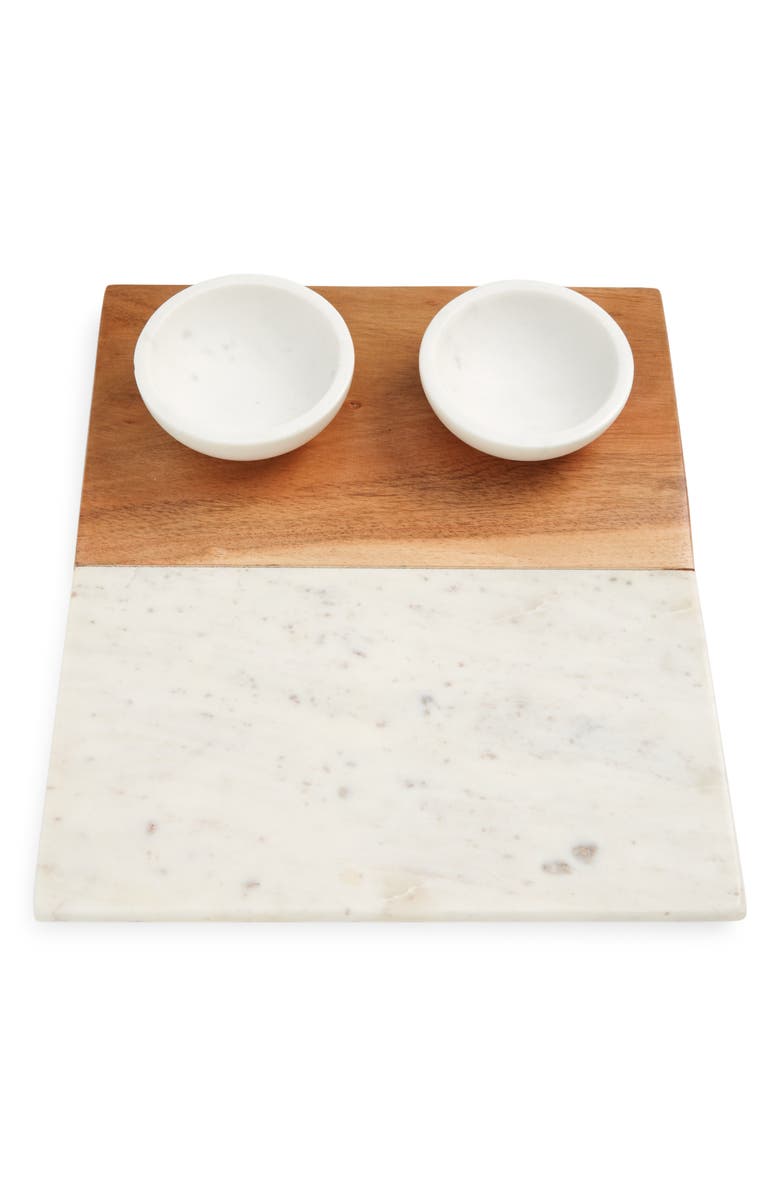 Nordstrom Marble & Acacia Wood Board & Serving Bowl Set, Main, color, 