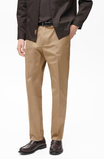 Mango Dublino Slim Fit Twill Chinos In Brown