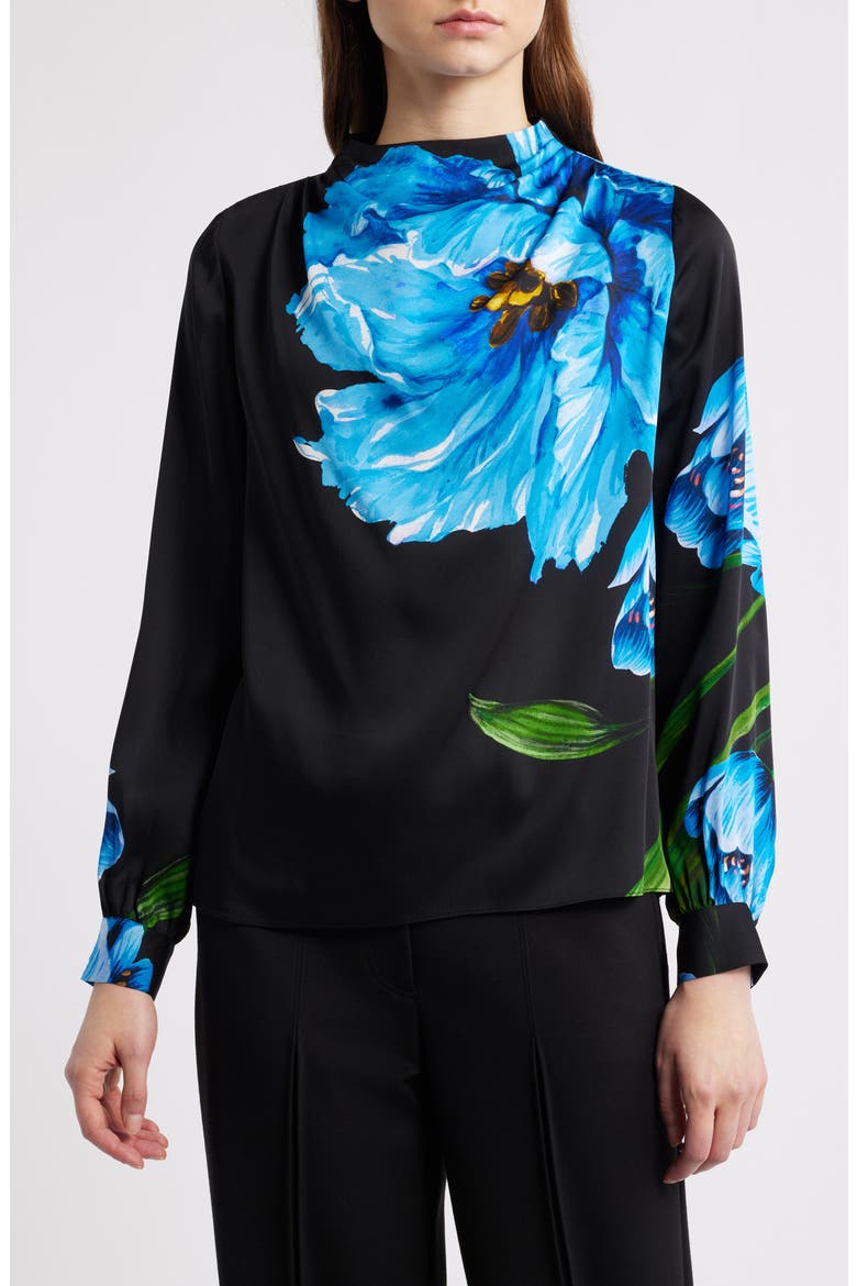 The Ember Placed Floral Silk Blend Top, Main, color, WILDSIDE FLORAL