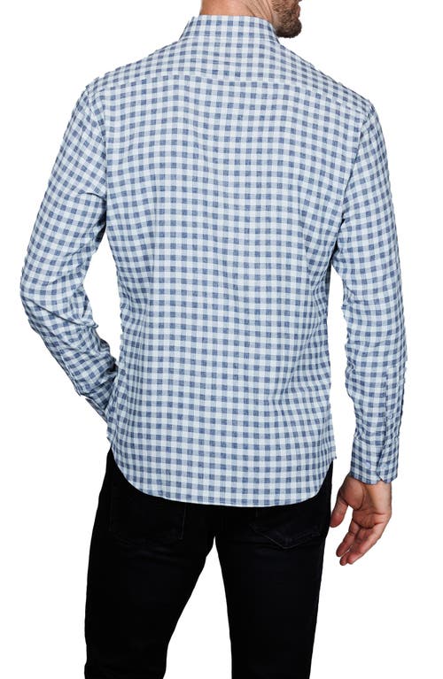 Tailorbyrd Classic Fit Gingham Performance Button-down Shirt In Blue