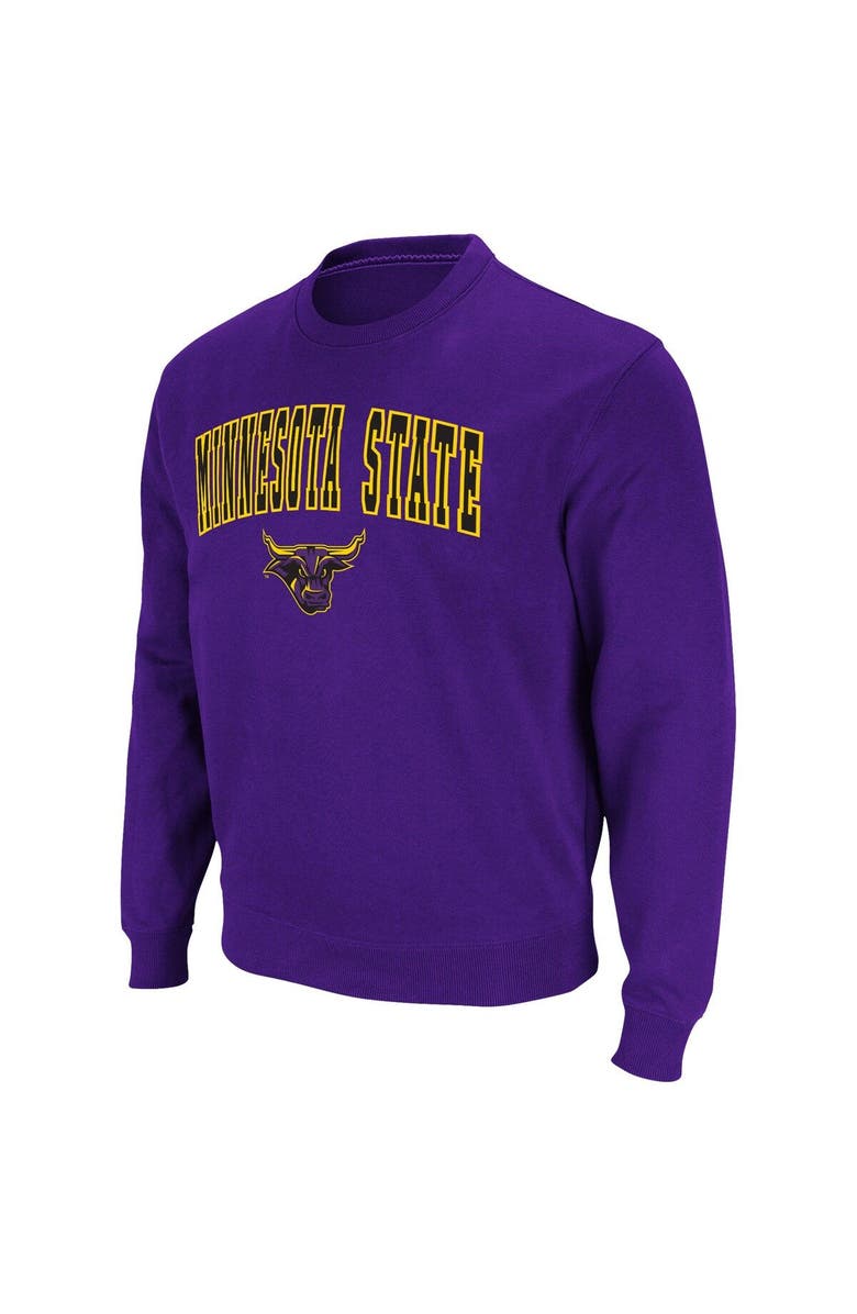 COLOSSEUM Men's Colosseum Purple Minnesota State University Mankato Arch & Logo Pullover Sweatshirt, Alternate, color, 