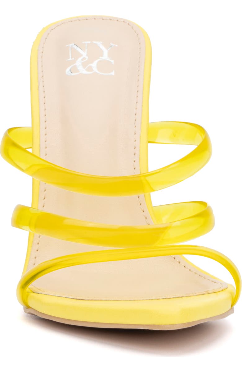 NEW YORK AND COMPANY Biana Clear Strappy Heeled Sandal, Alternate, color, Yellow
