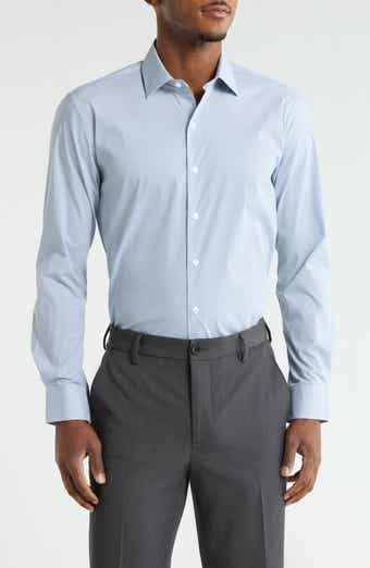 DKNY Slim Fit Mini Cross Print Stretch Dress Shirt