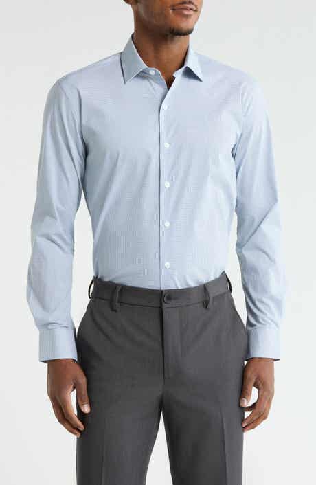 DKNY Slim Fit Mini Cross Print Stretch Dress Shirt