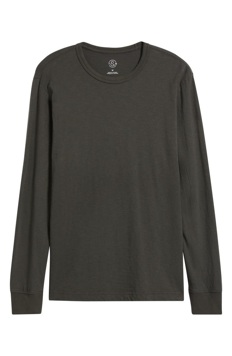 Treasure & Bond Long Sleeve Slub Cotton Crewneck T-Shirt, Alternate, color, Black Raven