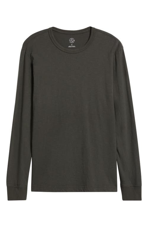 Treasure & Bond Long Sleeve Slub Silk Crewneck T-shirt In Gray