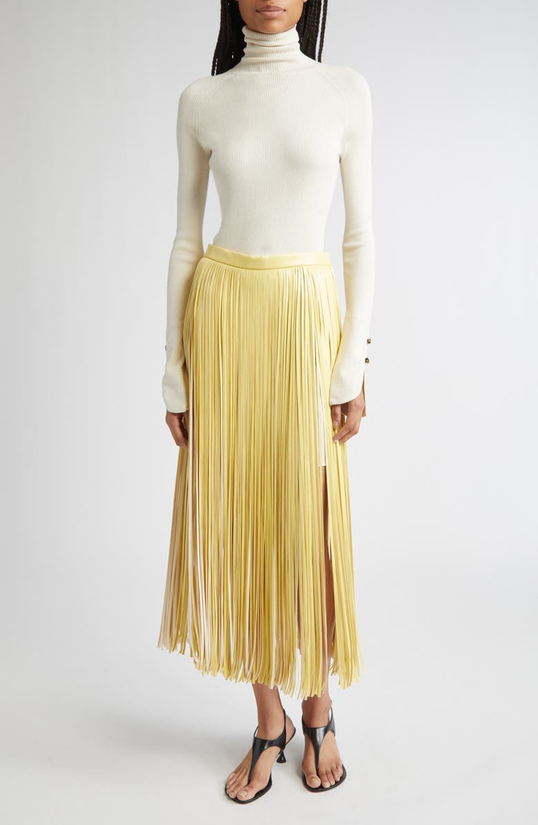 Proenza Schouler Belle Silk Turtleneck Sweater, Alternate, color, Off White