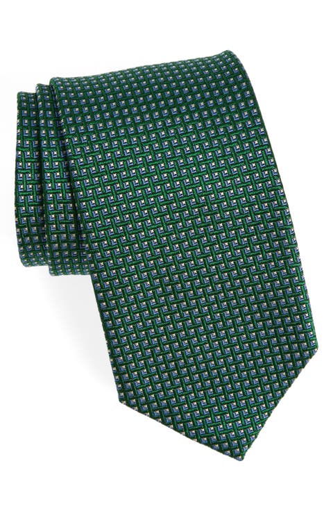 Geometric Pattern Silk Tie