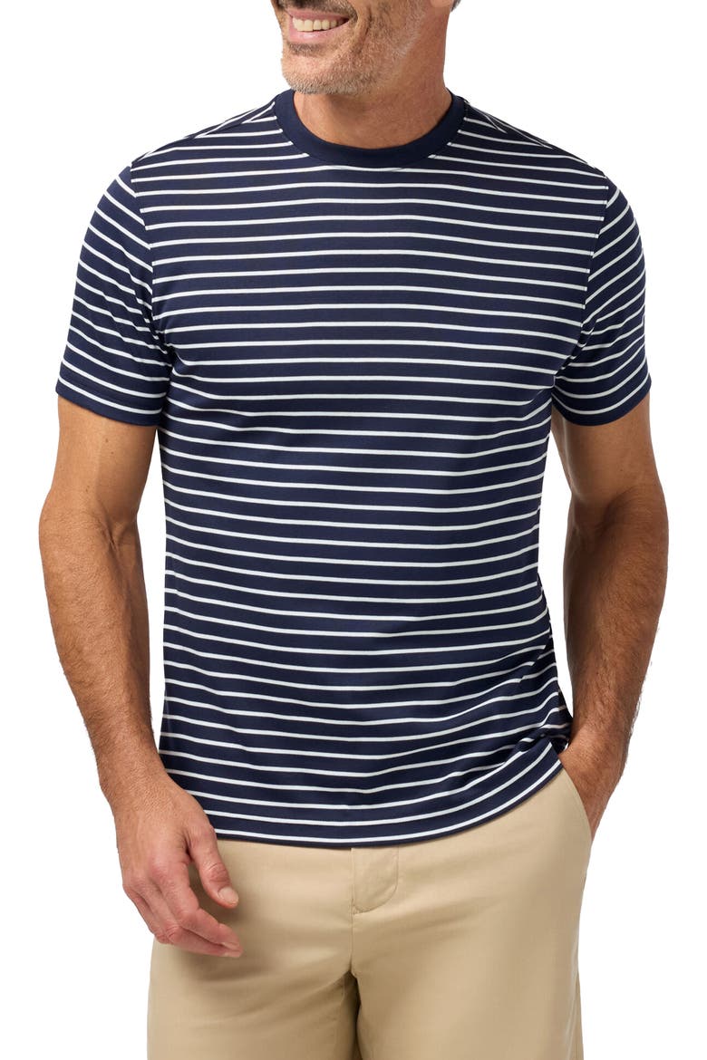 Palmer Stripe Pima Cotton T-Shirt, Main, color, NAVY WHITE STRIPE