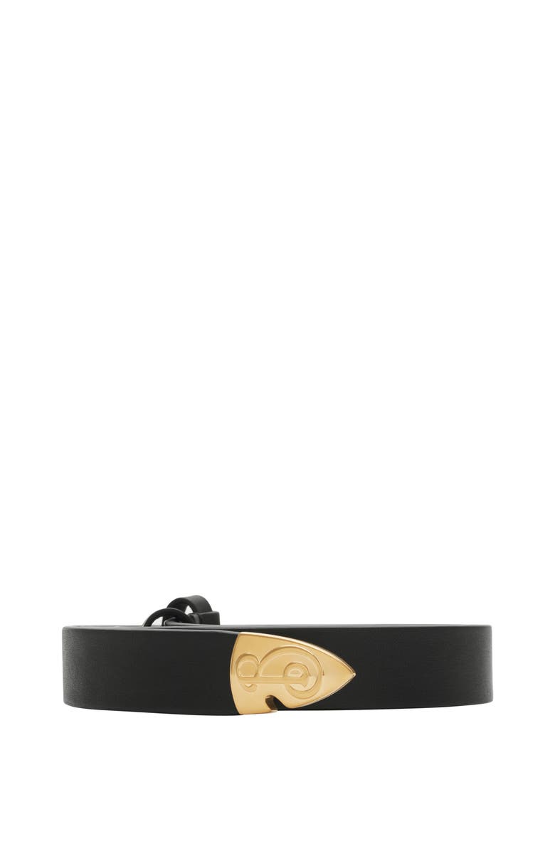 Burberry Thin Leather B Shield End Belt, Main, color, 