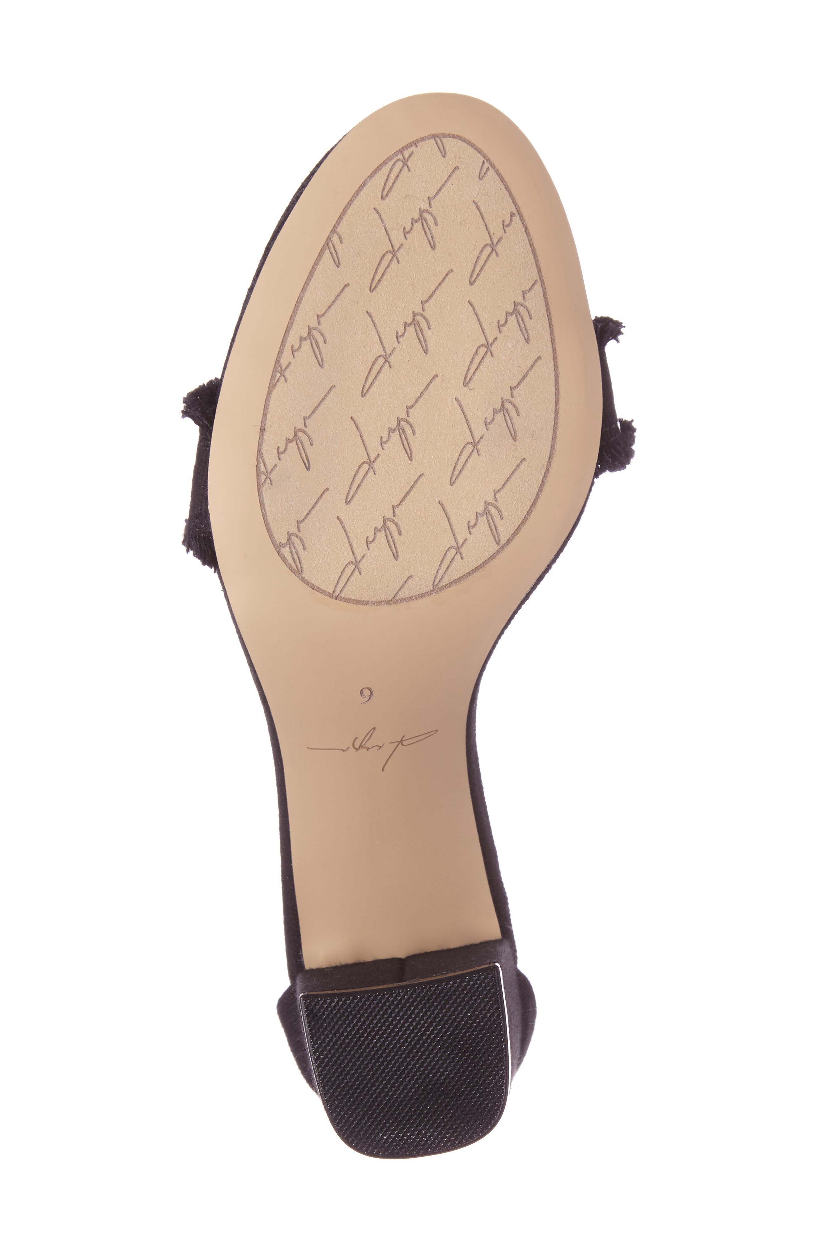 Daya by Zendaya Shasta Fringe Denim Ankle Strap Sandal, Alternate, color, 