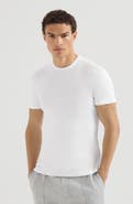 Brunello Cucinelli Stretch cotton and modal ribbed jersey crew neck T-shirt