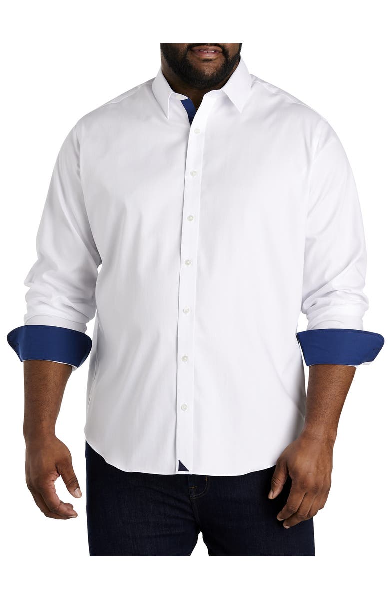 Untuckit Fit by Dxl Big & Tall Las Cases Special Sport Shirt, Main, color, White