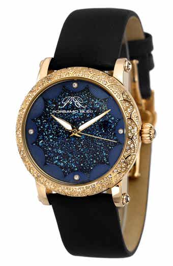 Porsamo Bleu Genevieve Topaz & Crystal Watch, 38mm