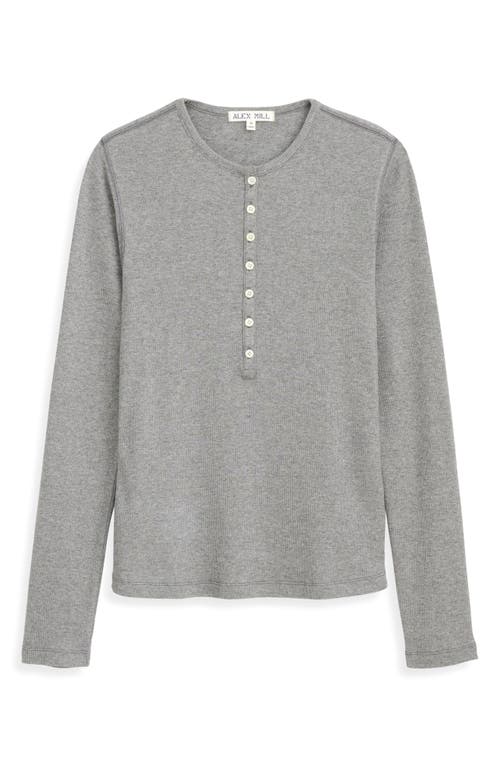 Alex Mill Laine Cotton Blend Rib Henley In Gray