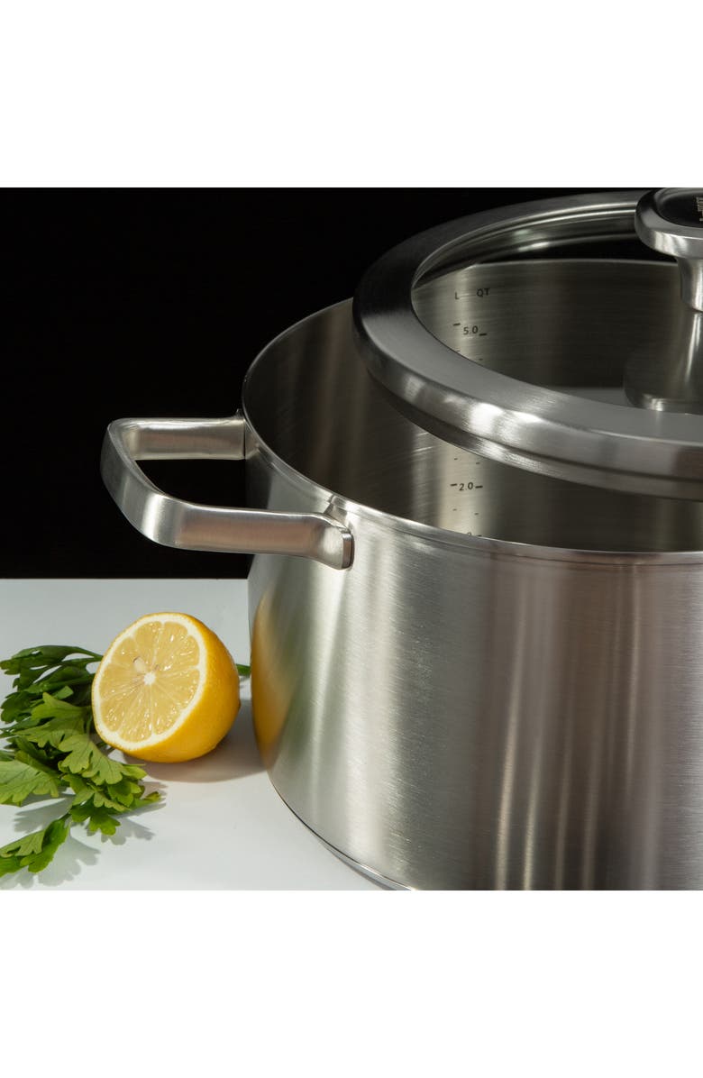 BergHOFF Graphite 3-Piece Recycled Stainless Steel Stockpotck & Steamer Set, Alternate, color, Silver