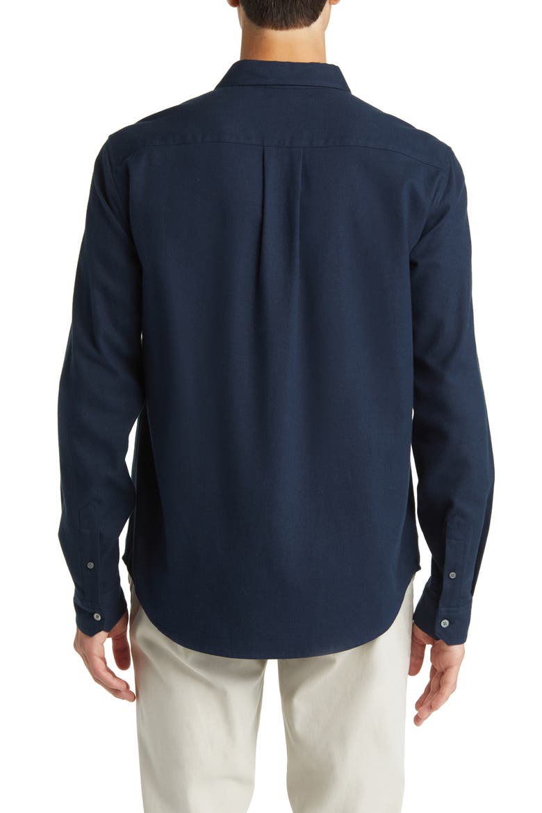 Brushed Cotton Blend Button-Up Shirt, Alternate, color, MIDNIGHT BLUE
