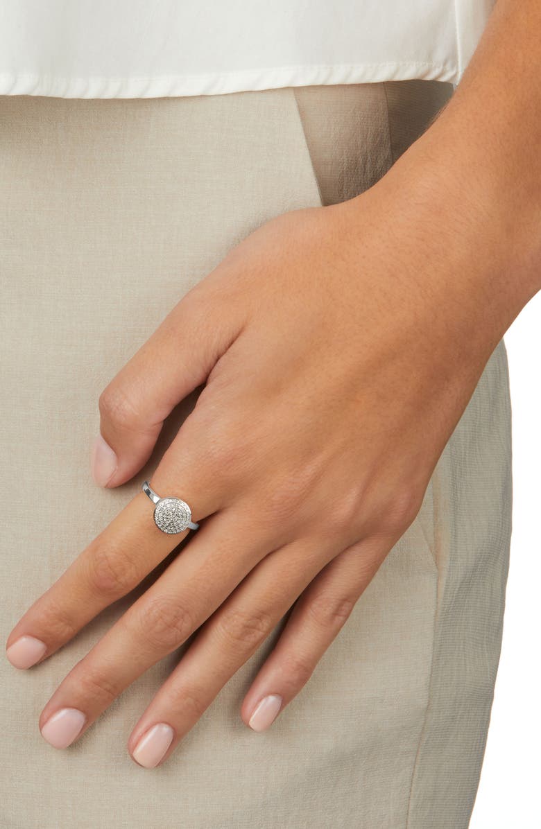 Monica Vinader Fiji Large Diamond Button Stack Ring, Alternate, color, Silver