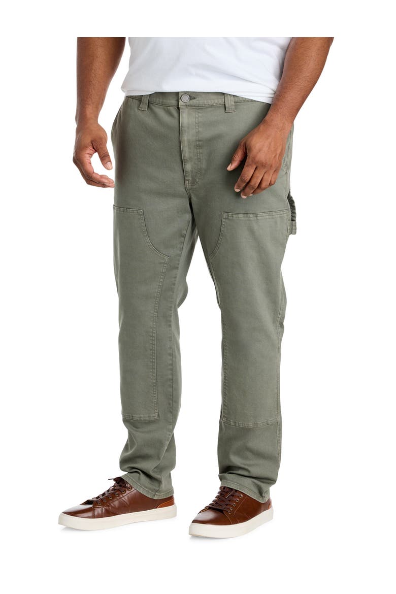 Big & Tall Reinforced Tapered-Fit Carpenter Jeans, Main, color, CASTOR OLIVE
