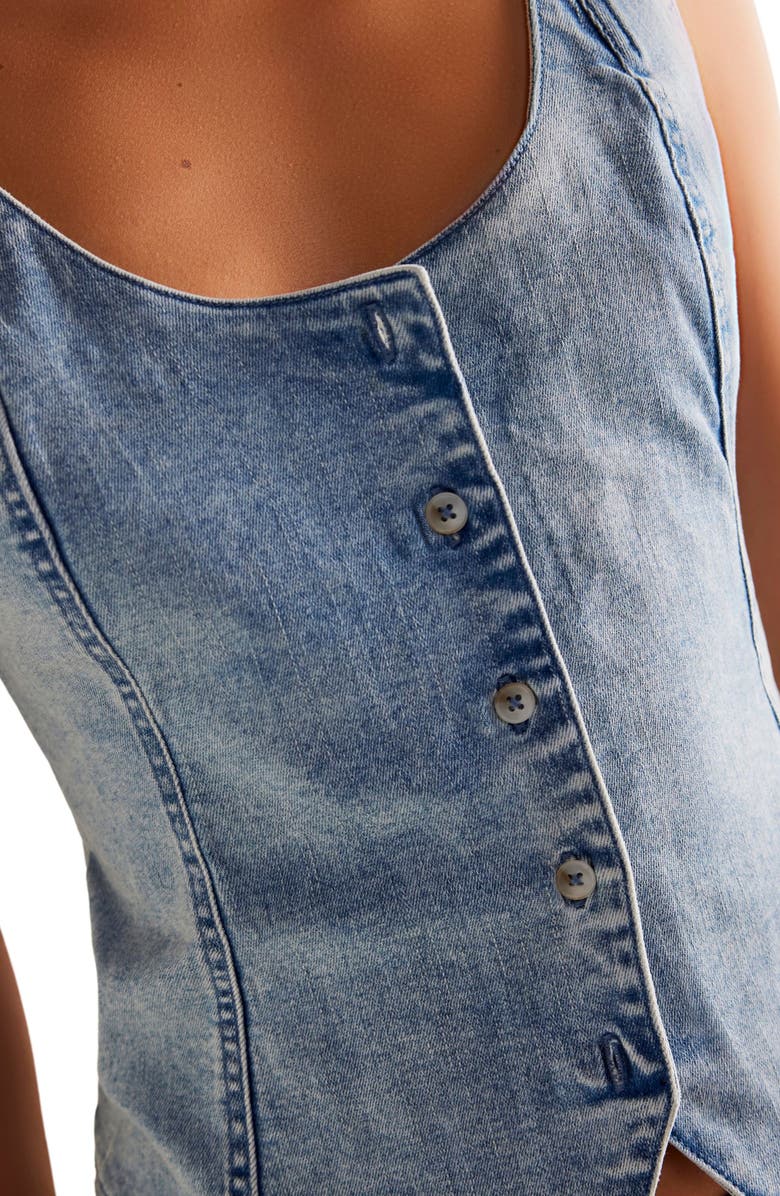 Free People Kara Denim Vest, Alternate, color, 
