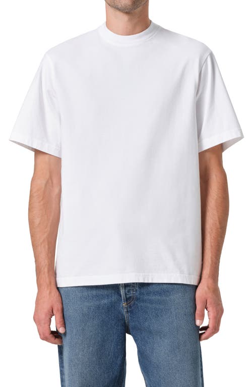 Agolde Asha Mock Neck Tee White In White