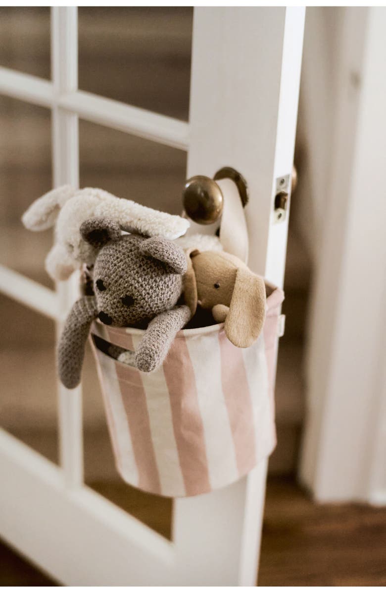 Pehr Stripe Storage Basket, Alternate, color, Blush