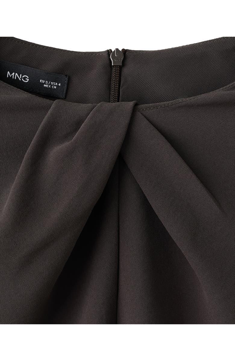 MANGO Drape Long Sleeve Sheath Dress, Alternate, color, Brown