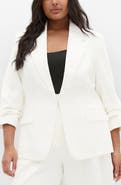 City Chic Abbie Ruched Sleeve Blazer