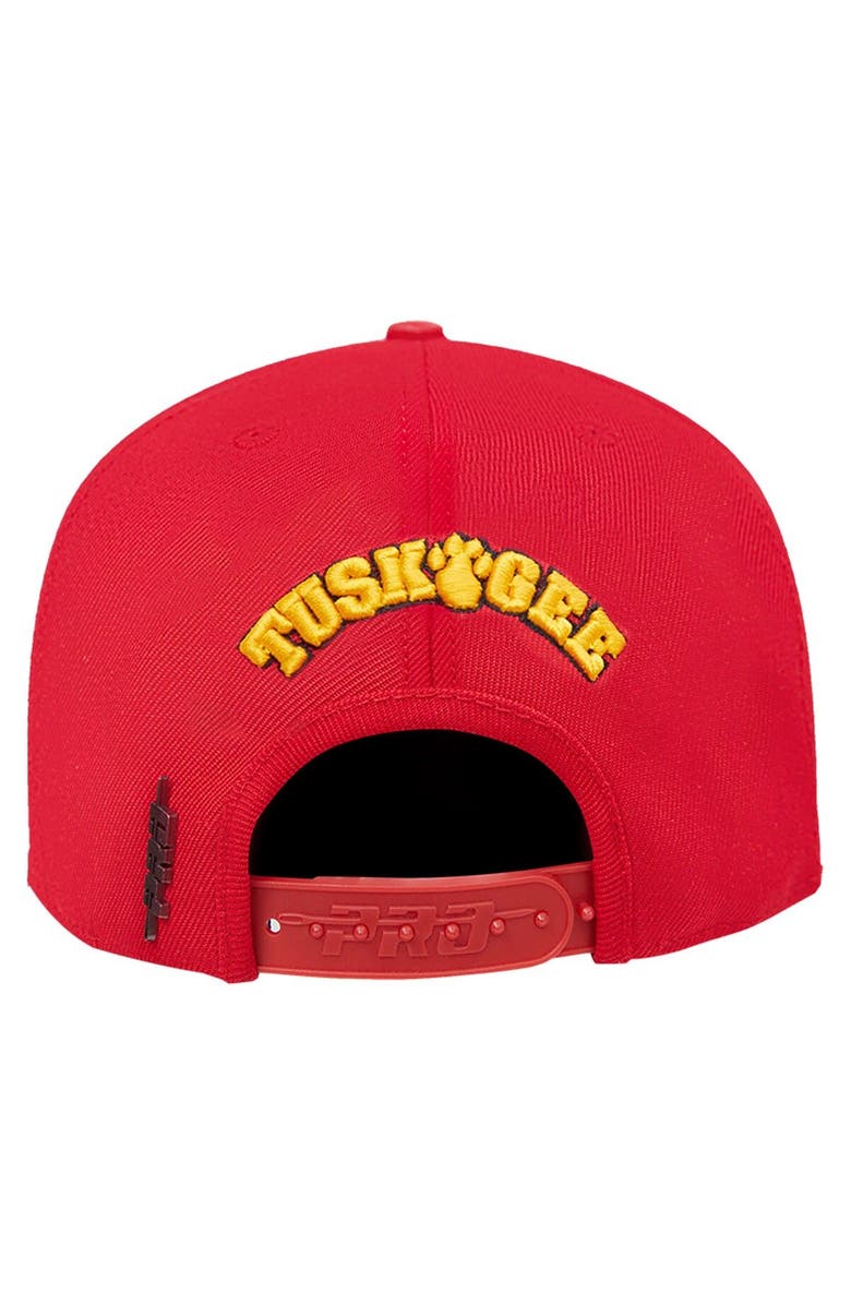 PRO STANDARD Men's Pro Standard Crimson Tuskegee Golden Tigers Evergreen Mascot Snapback Hat, Alternate, color,