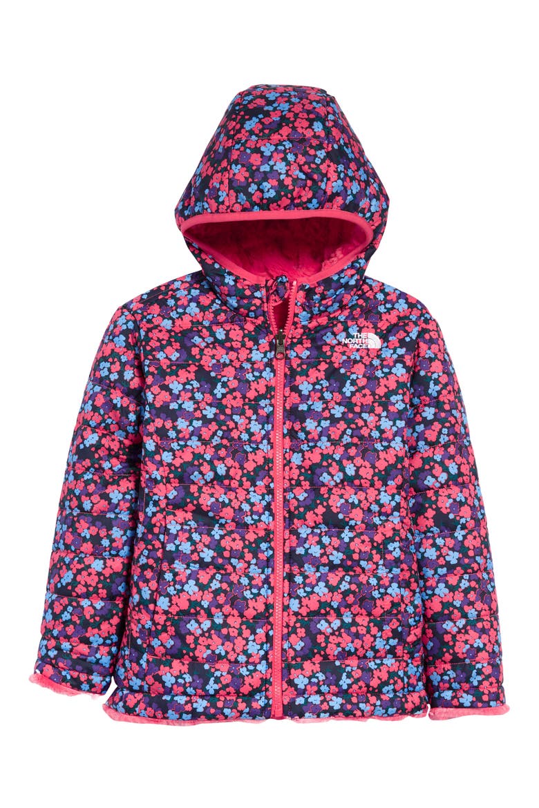Kids' Mossbud Swirl Reversible Water Repellent Heatseeker™ Jacket, Main, color, PARADISE PINK/ WILDFLOWER