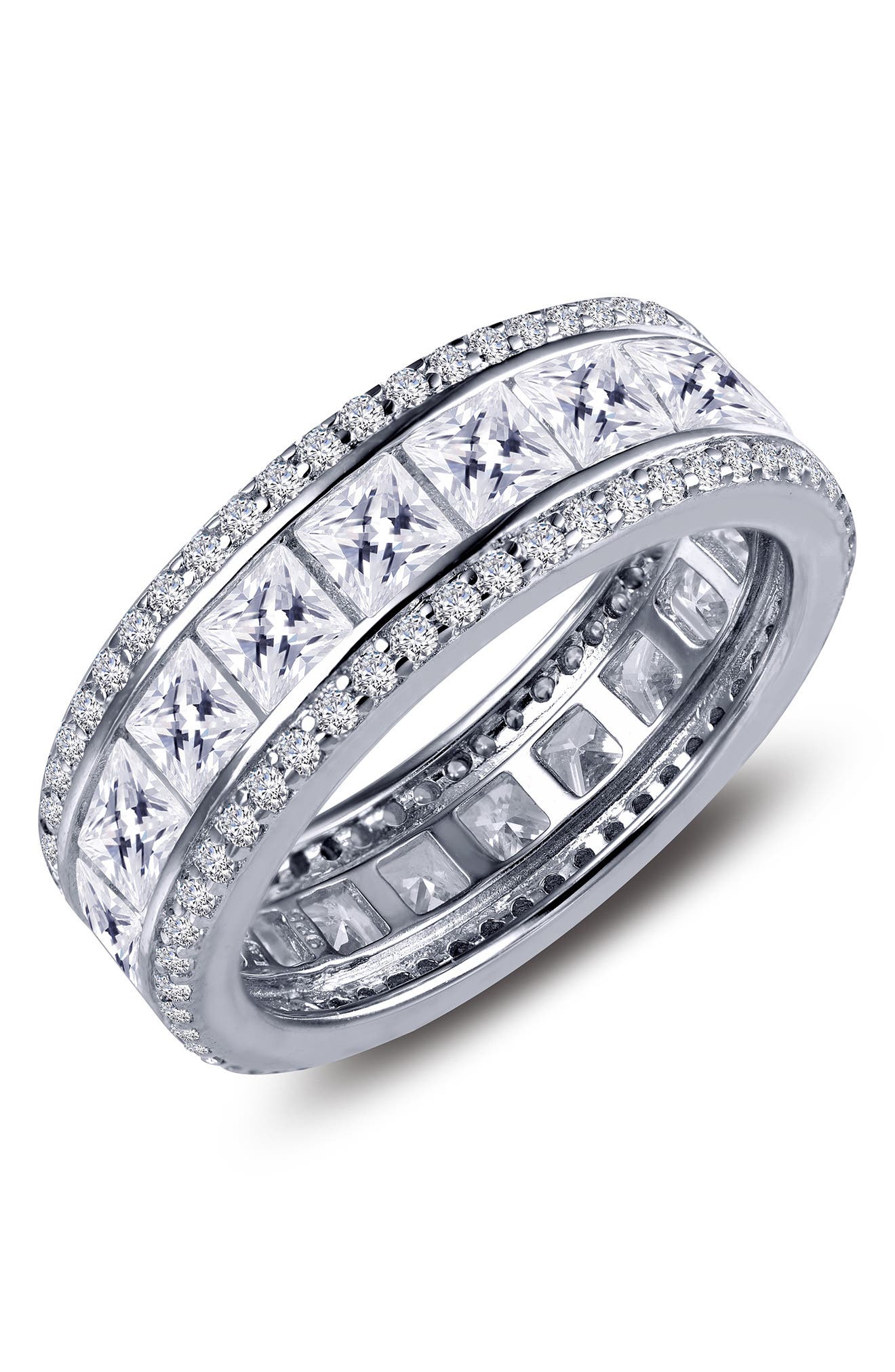 Lafonn Classic Platinum Bonded Sterling Silver Princess Cut Simulated ...