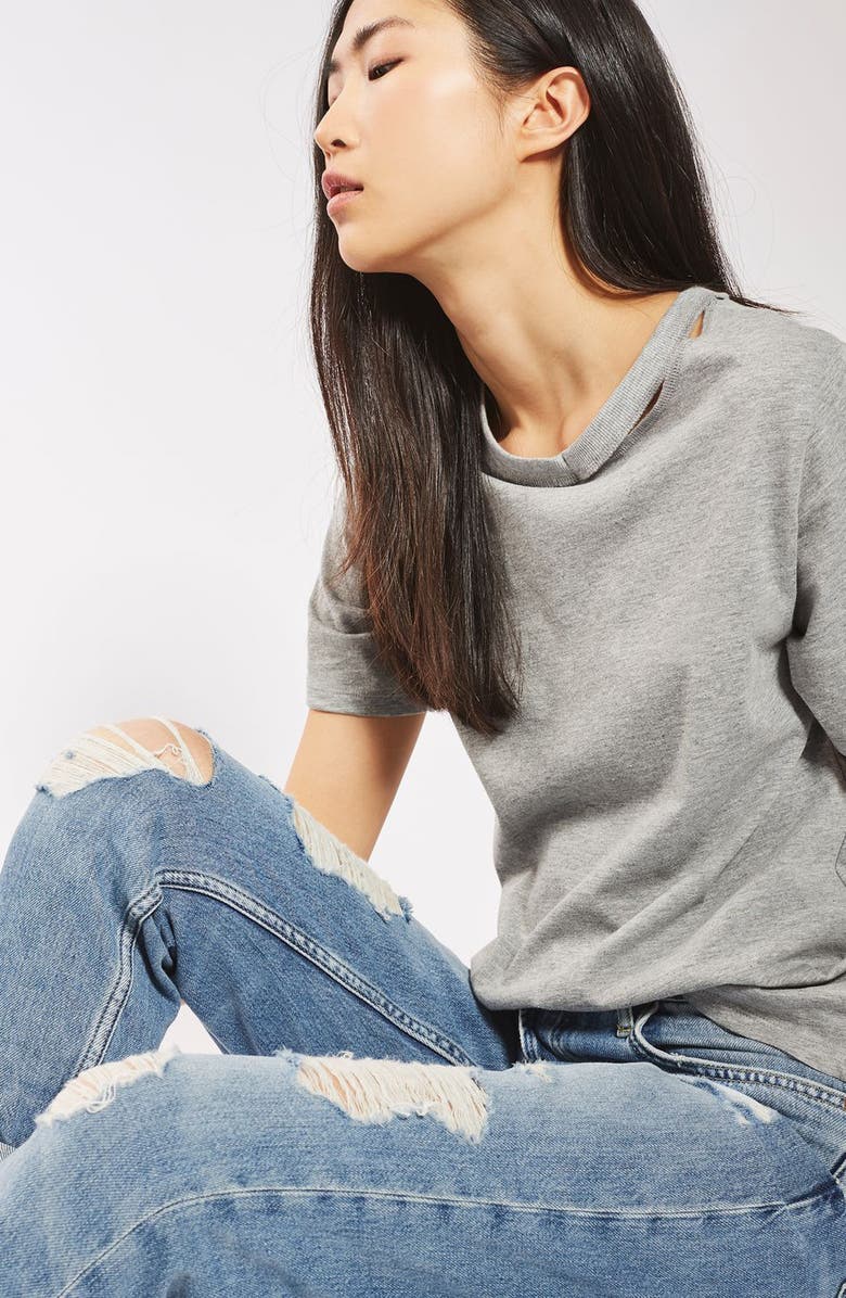 Topshop Hayden Super Ripped Boyfriend Jeans, Alternate, color, 