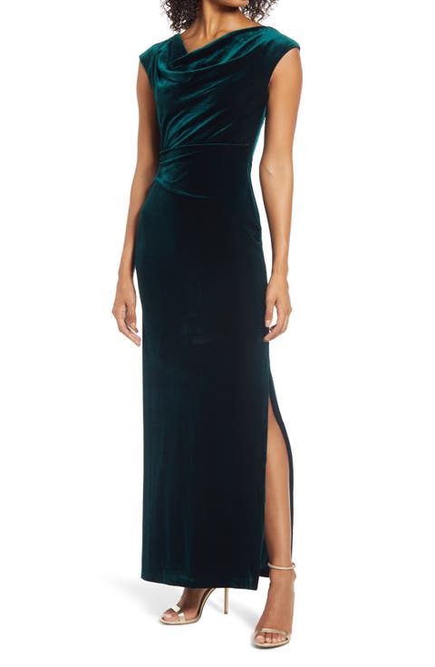 Twist Back Velvet Gown