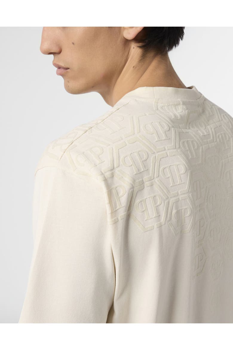Round Neck T-Shirt Degrade Monogram Monogram Men, Alternate, color, beige