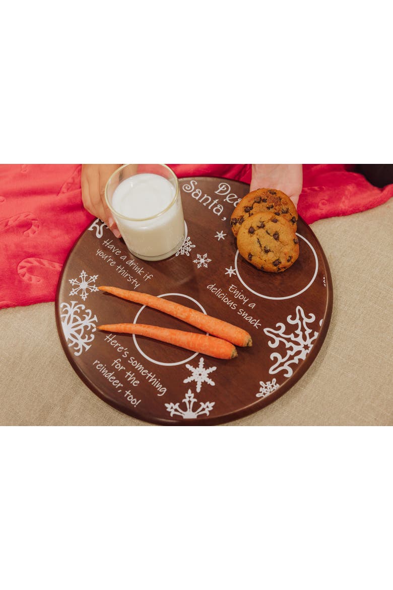 Dear Santa Milk & Cookies Serving Tray, Alternate, color, Stained Parawood