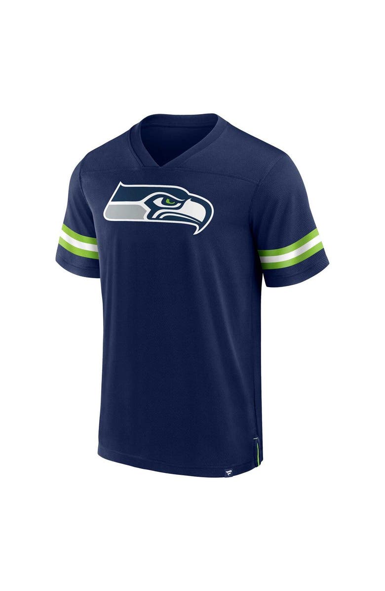 FANATICS Men's Fanatics Branded College Navy Seattle Seahawks Jersey Tackle V-Neck T-Shirt, Alternate, color, Navy