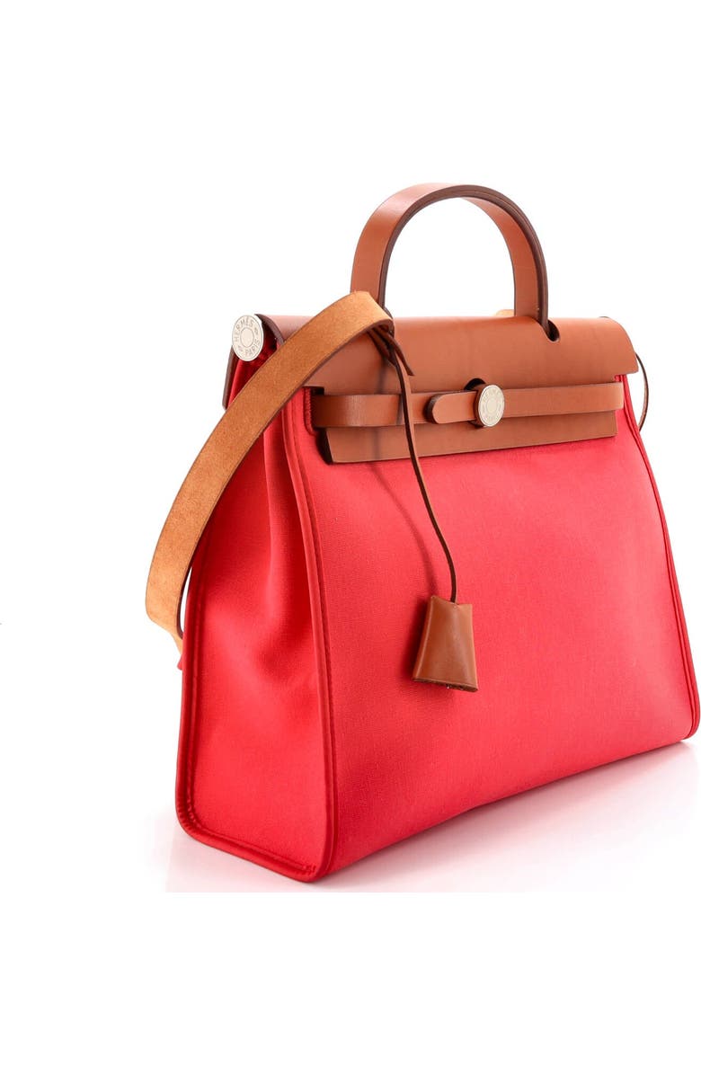 Pre-Owned Hermes Herbag Zip Leather and Toile 31, Alternate, color, Bougainvillier