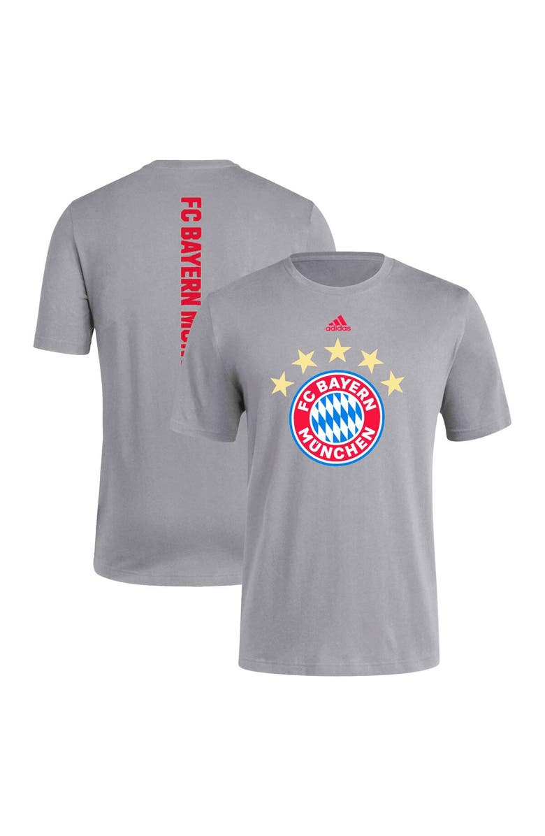 adidas Men's adidas Gray Bayern Munich Three-Stripe T-Shirt, Main, color, 