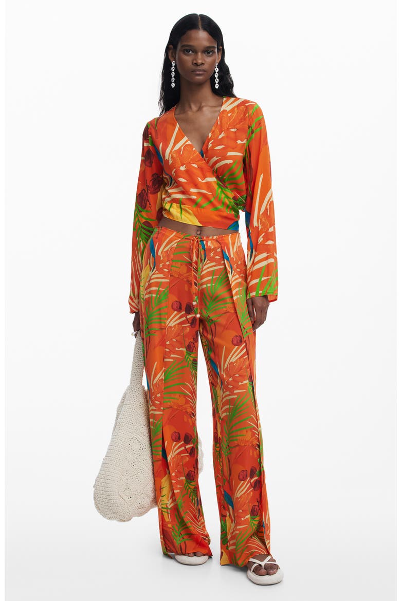 Wide Leg Cover-Up Pants, Alternate, color, ORANGE